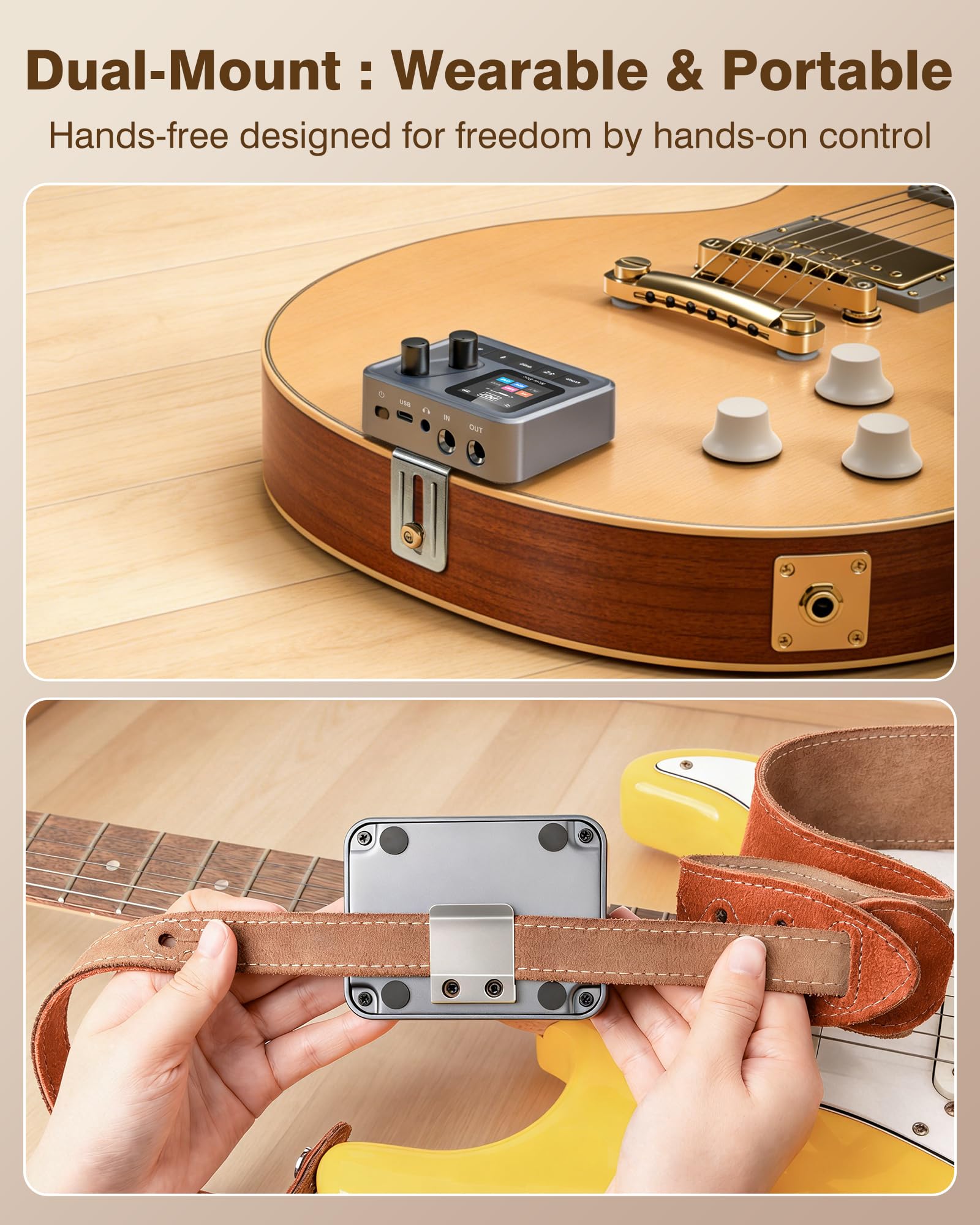 New Bee Pedale Chitarra Elettrica 6 Moduli Effetti 80 Preset Effetti Chitarra Elettrica Ricaricabile Multieffetto Pedale per Chitarra Registrazione interna OTG