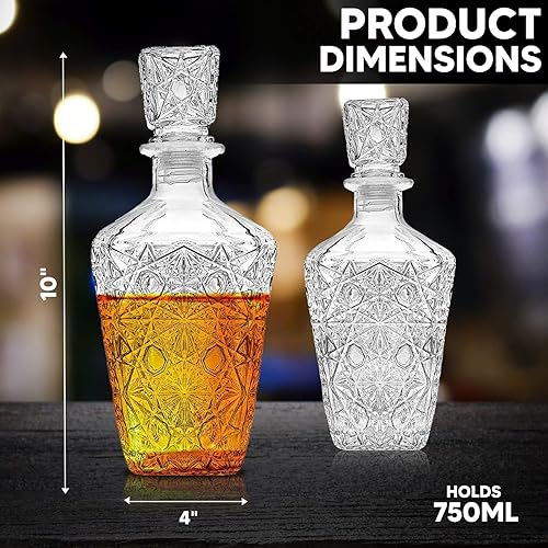 Miniatura 3 de Decantador de whisky - Elegante juego de decantadores de licor - Botella de licor de vidrio para whisky, tequila y brandy - Diseño sofisticado y