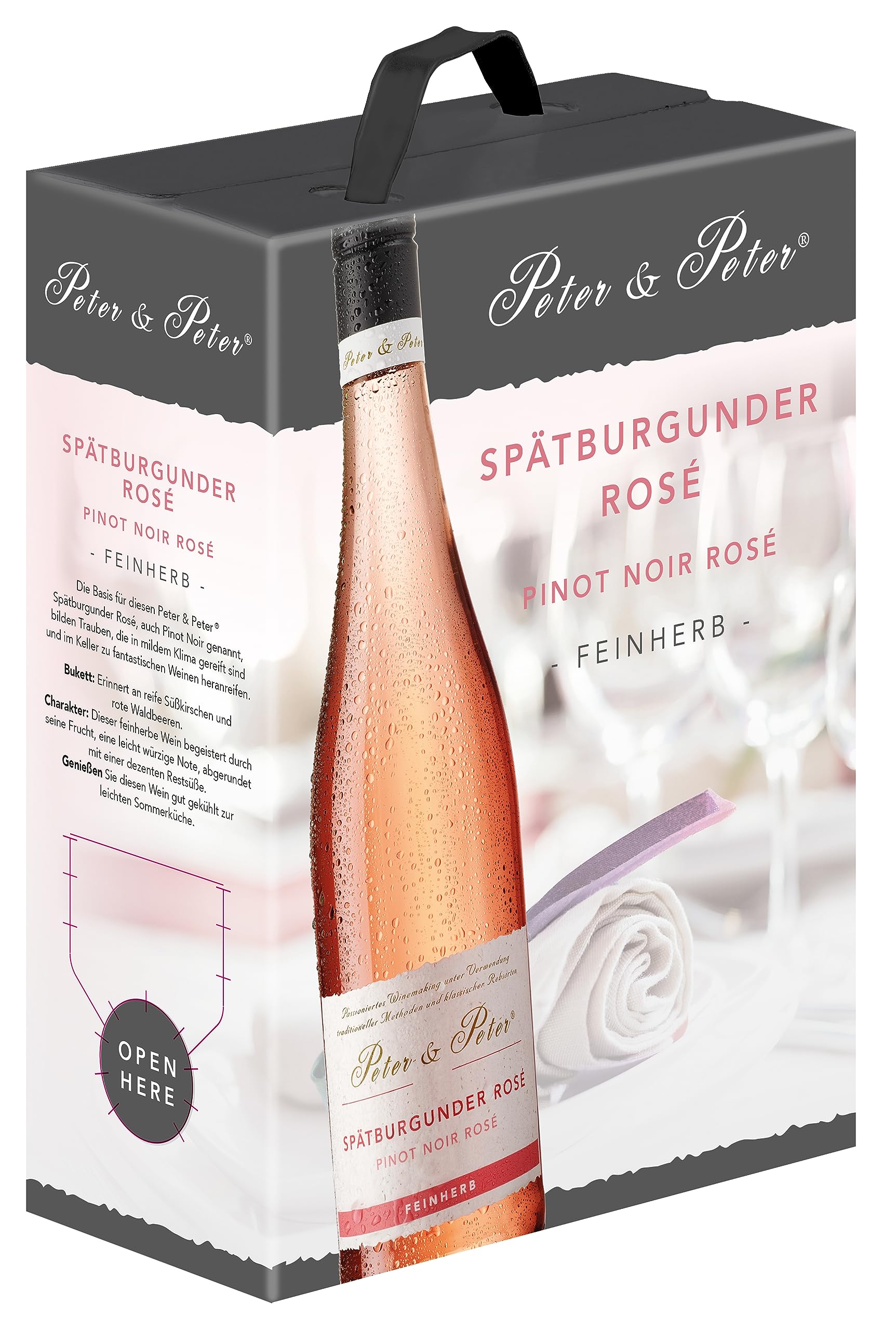 Peter & Peter Spätburgunder Rosé Qualitätswein feinherb (1 x 3 l)
