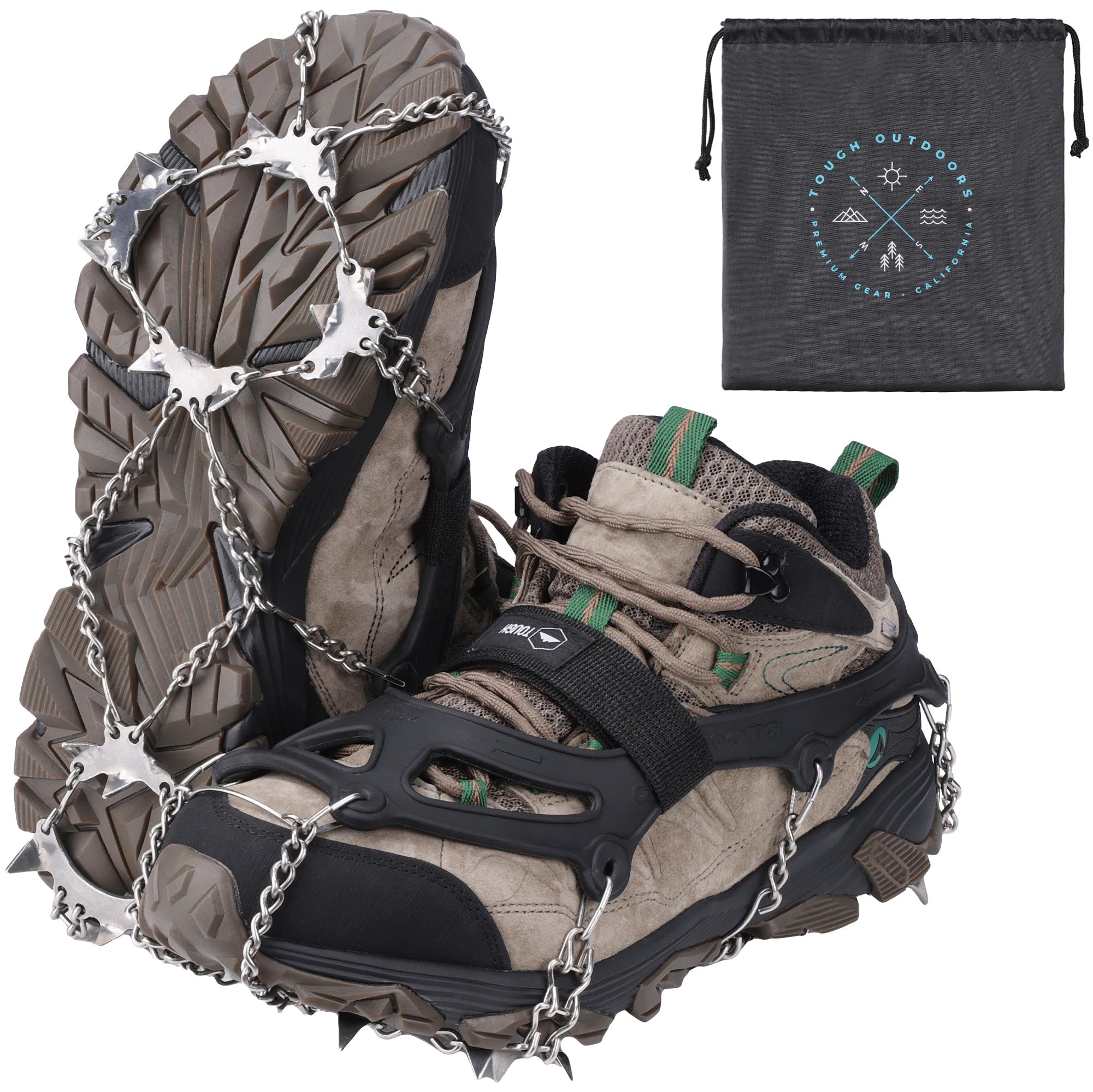 Cleats for Shoes Boots Ice Snow Grips, Hiking Spikes, Ice Fishing  Cleats for Men Women