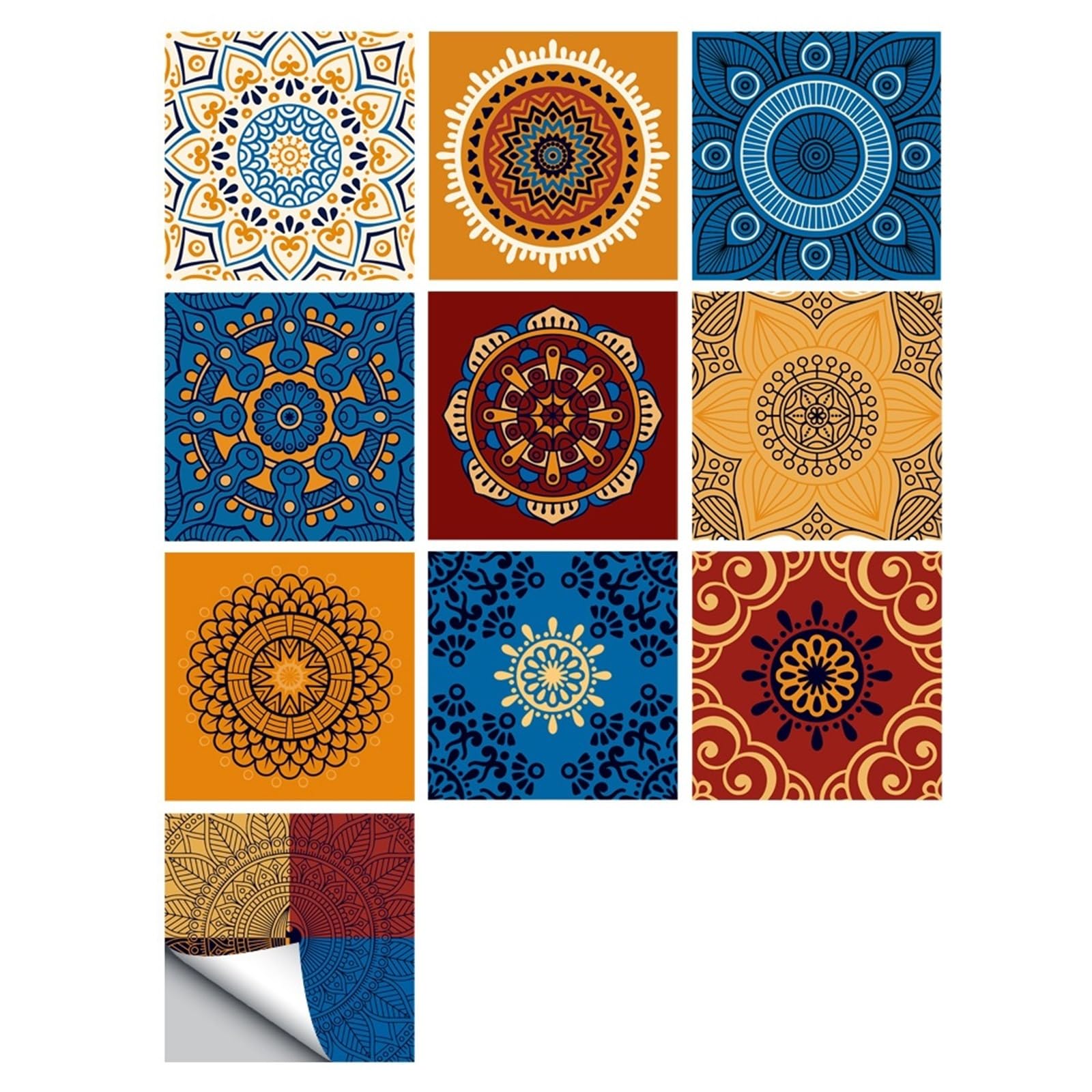 EJvkrbtx Matte Floor Tile Stickers Multicolor 10pcs 10x10cm,15x15cm,20x20cm(Color 13,10cmX10cmX10pcs)