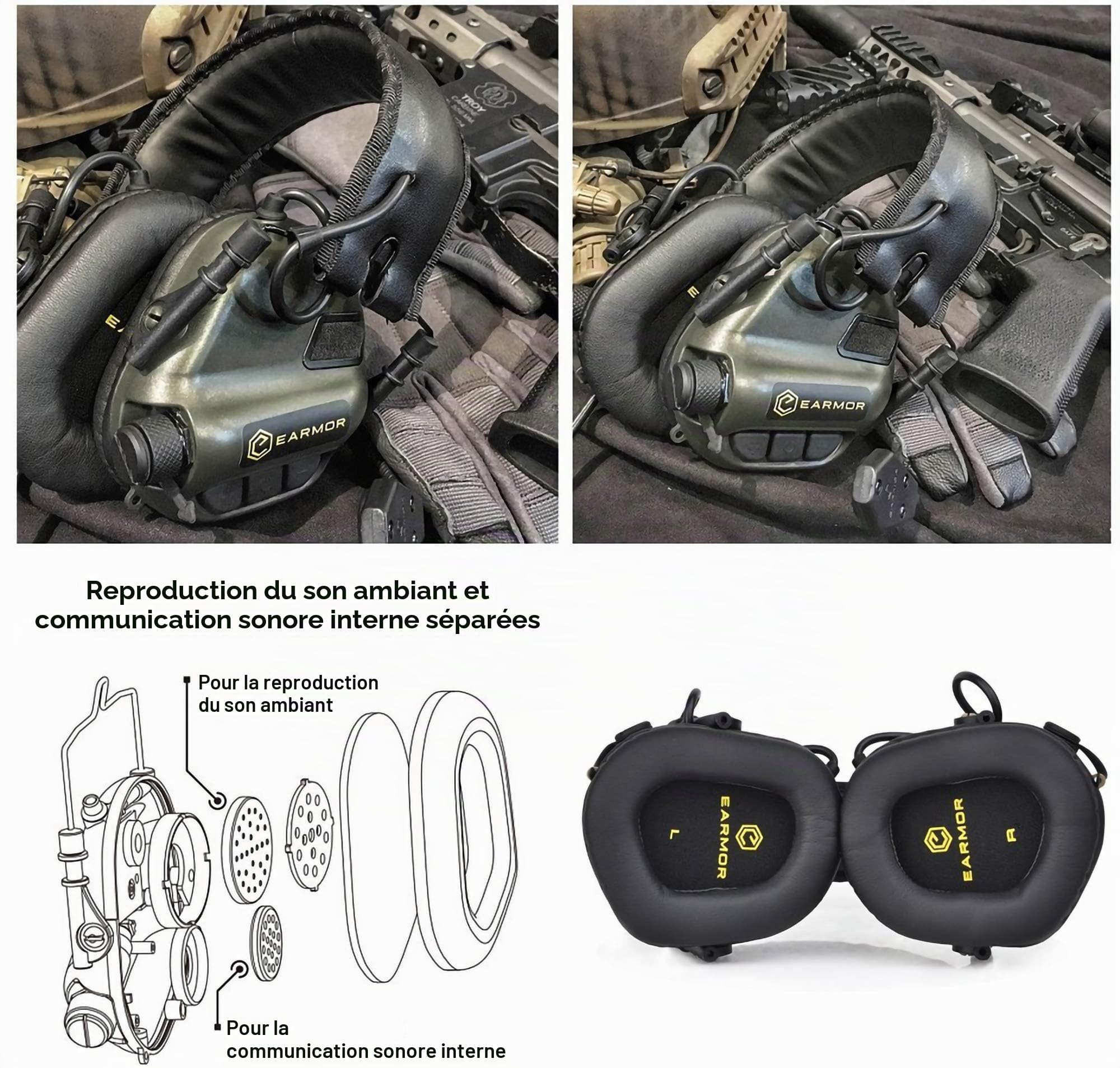 Evike OPSMEN Earmor M31 Protecteur auditif électronique amplifiant le son (couleur : marron coyote)