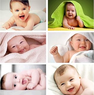 Giant Innovative Paper Set Of 6 Cute Baby Poster | Poster For Pregnant Women | HD Baby Wall Poster For Room Decor, GI02 Mu... Price In India