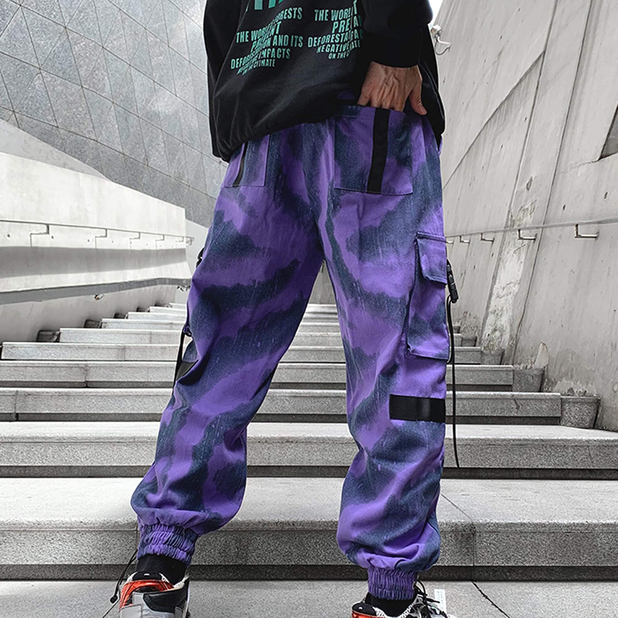 XYXIONGMAO Streetwear Harem Pantaloni per Uomo Hip Hop Techwear Pantaloni Giovanili Casual Pantaloni Allentati Multi-Pocket Sport Tuta