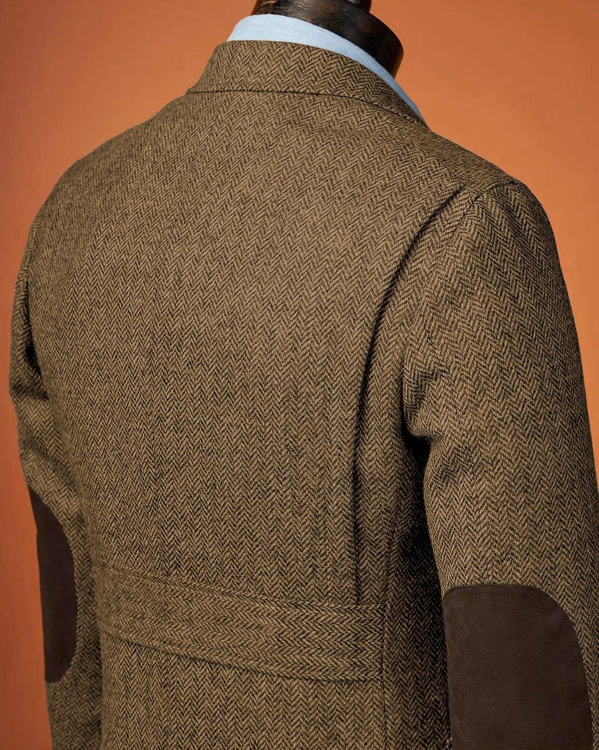 Men Tweed Blazer Herringbone Sport Jackets Wool Blend Casual Single Breasted Slim Vintage British Norfolk Jacket - Image 4