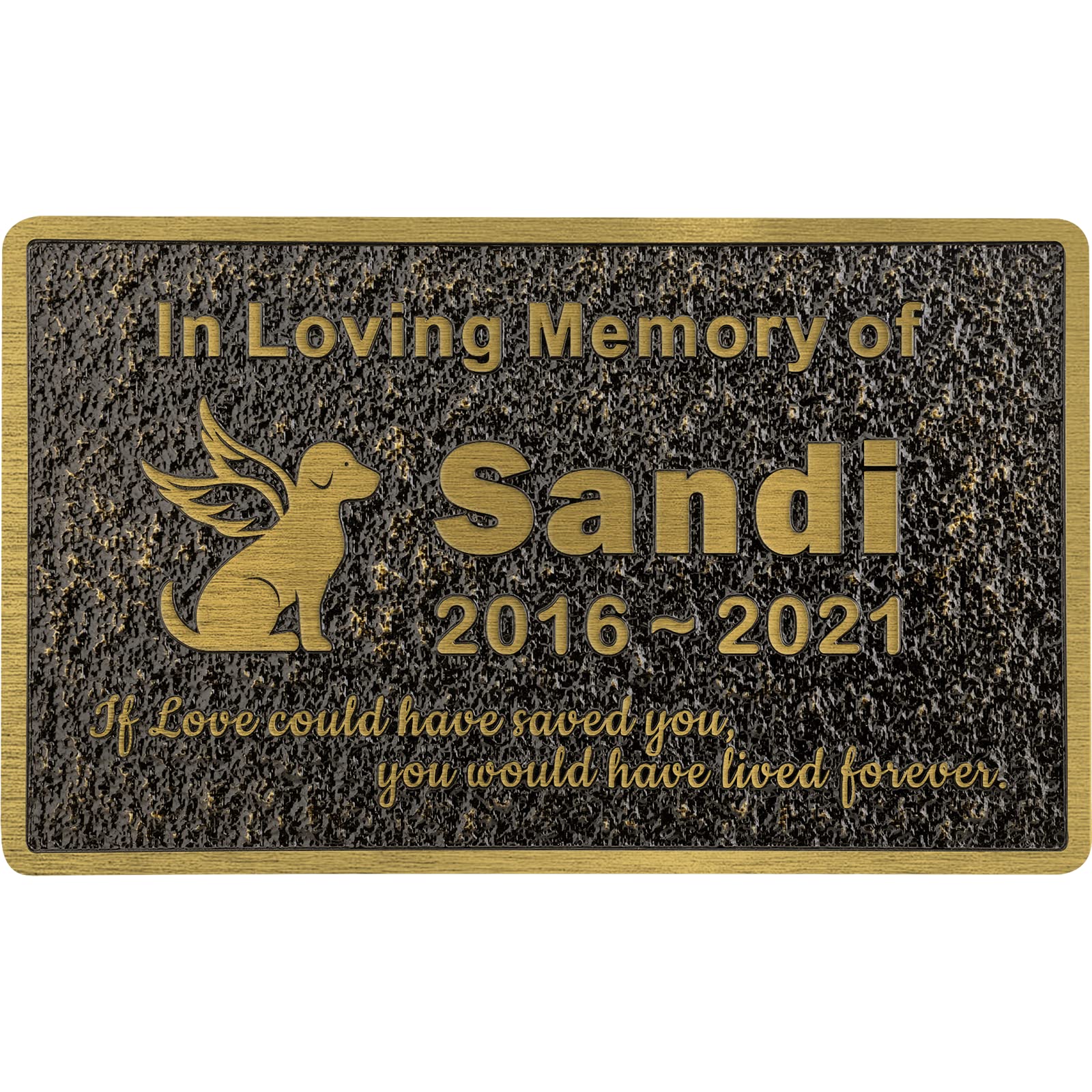Lápida Conmemorativa Personalizada para Mascotas grabada, Perro o Gato Mascota, Piedra Conmemorativa Personalizada para Interiores o Exteriores, Placa pequeña lápida en Memoria Amorosa condolencias