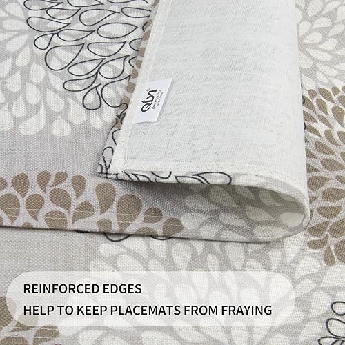 Miniatura 5 de QIYI Juego de 4 manteles individuales bohemios de 12 x 18 pulgadas, manteles individuales de tela de lino para cocina y comedor, manteles