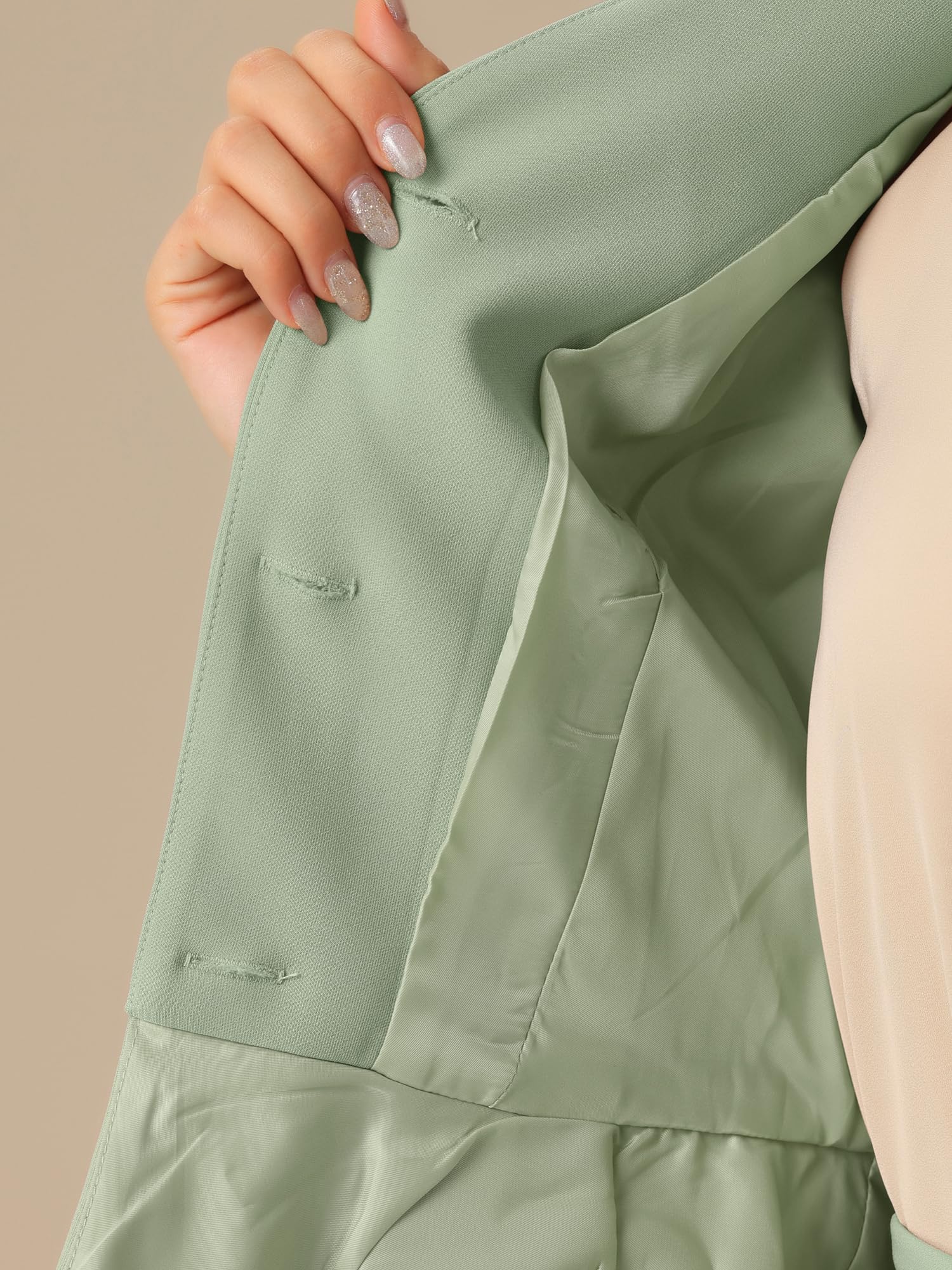 Allegra K Costume d'affaires 2 pièces pour femme - Costume de fête des mères à manches longues sans col - Blazer péplum - Jupes crayon
