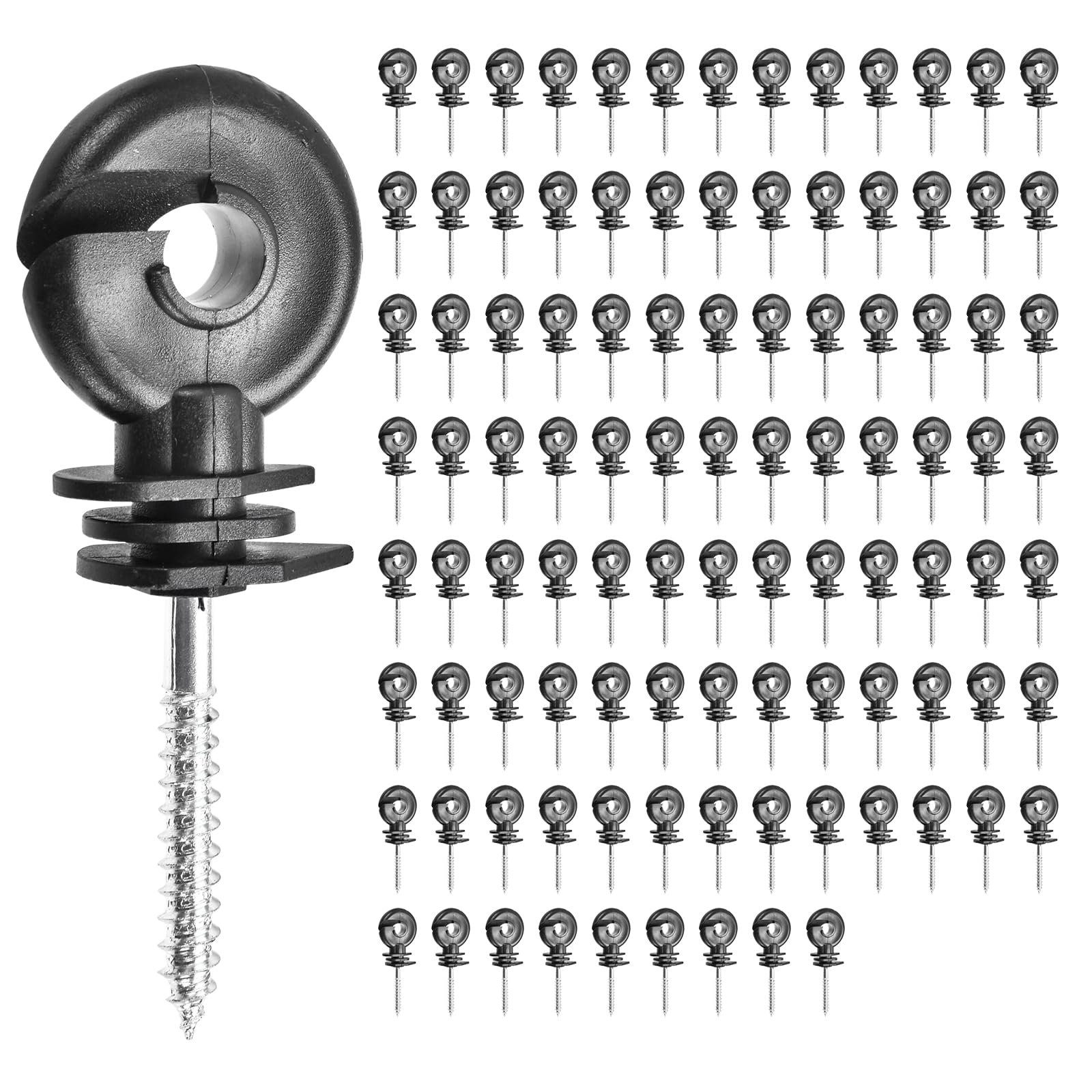 200 Piezas Aisladores de Anillo para pastor electrico, aisladores de anillo de rosca, aisladores pastor electrico para postes de madera, valla de campo, vallas de pasto