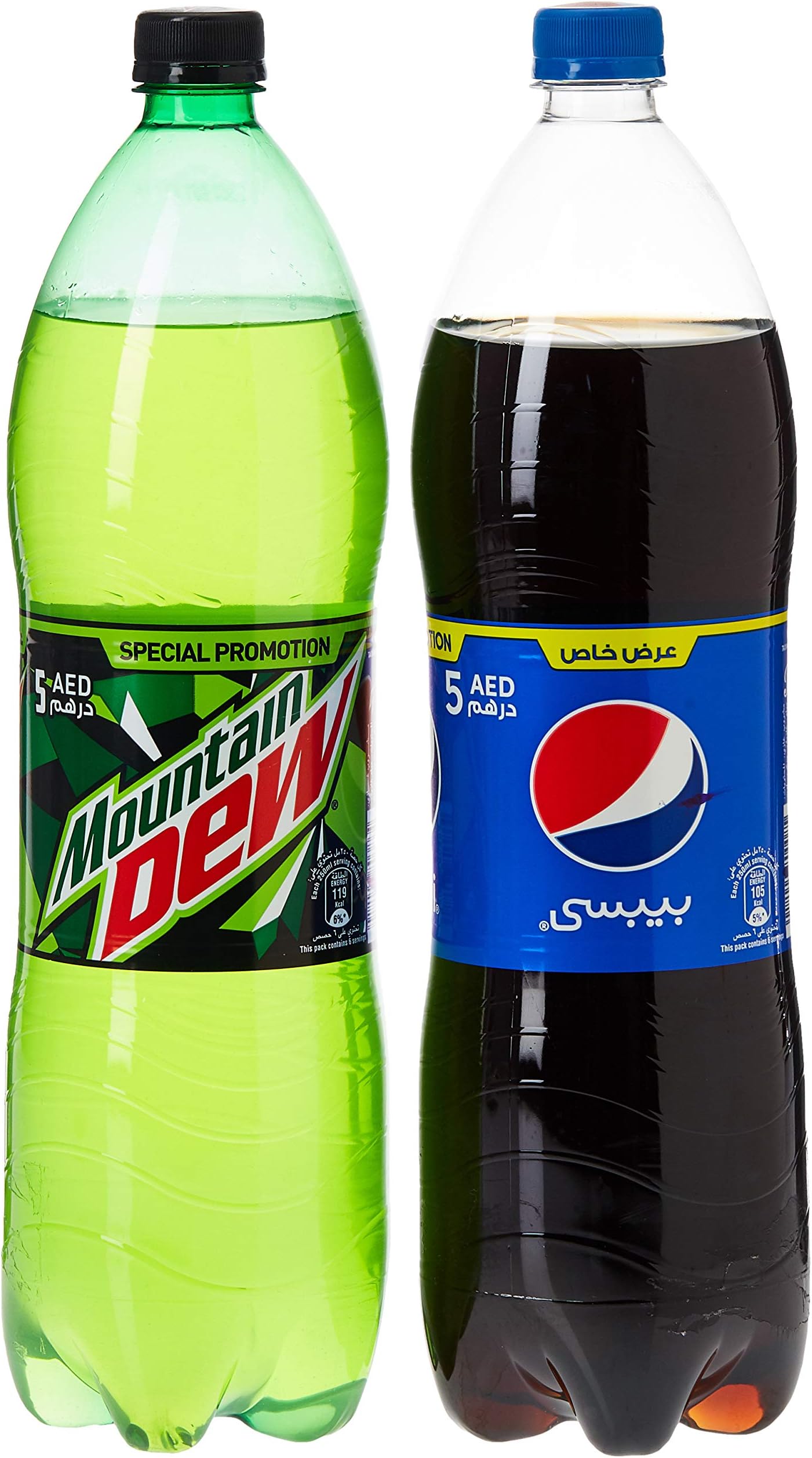 & Mountain Dew Carbonated Soft Drinks, 2 X 1.5 Litre