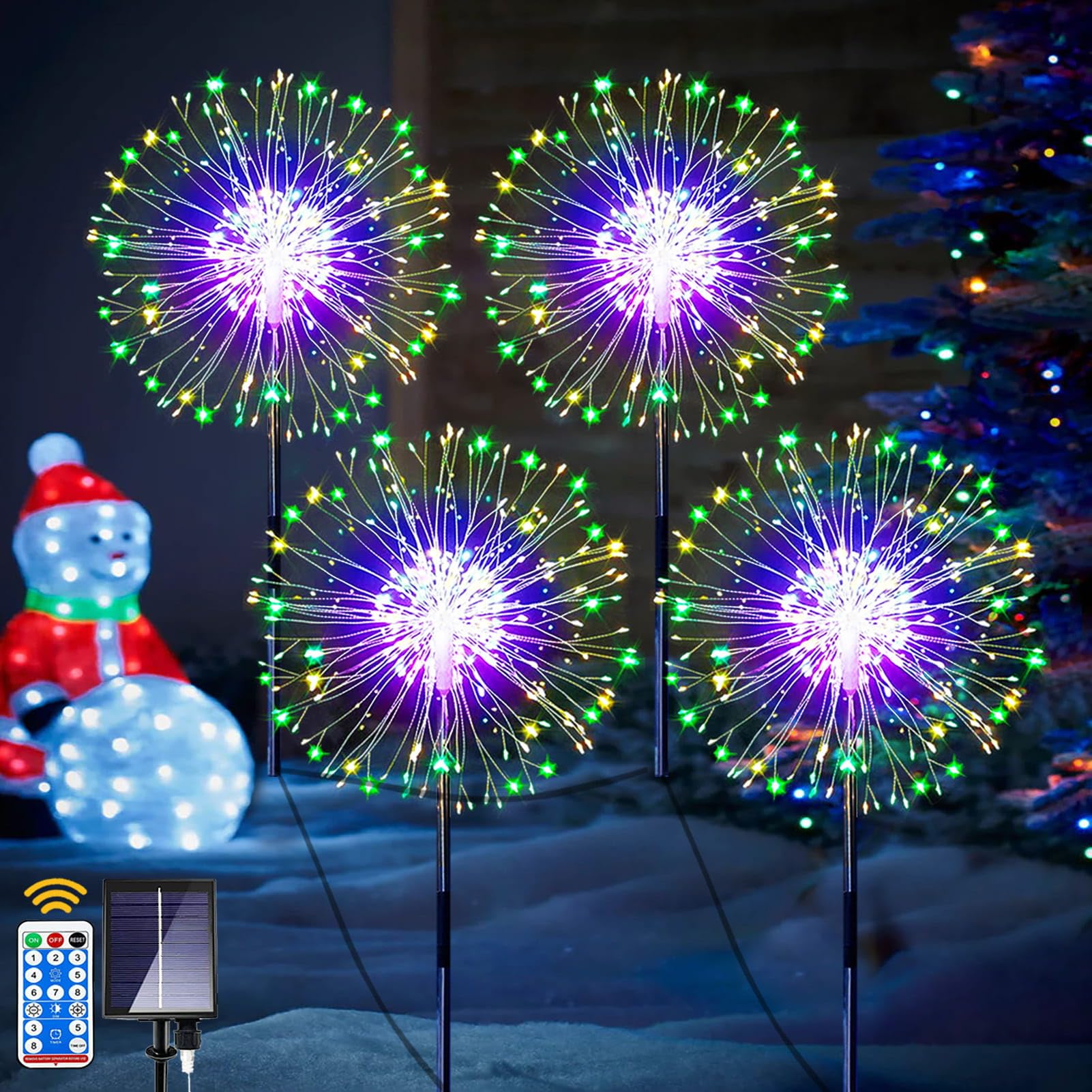 Solar Lights Outdoor Garden,Solarbaby 4-pack Tuinverlichting Waterdicht Multi-color veranderende Led Solar Flower met grotere lelie voor Patio Yard Pathway Tuindecoratie
