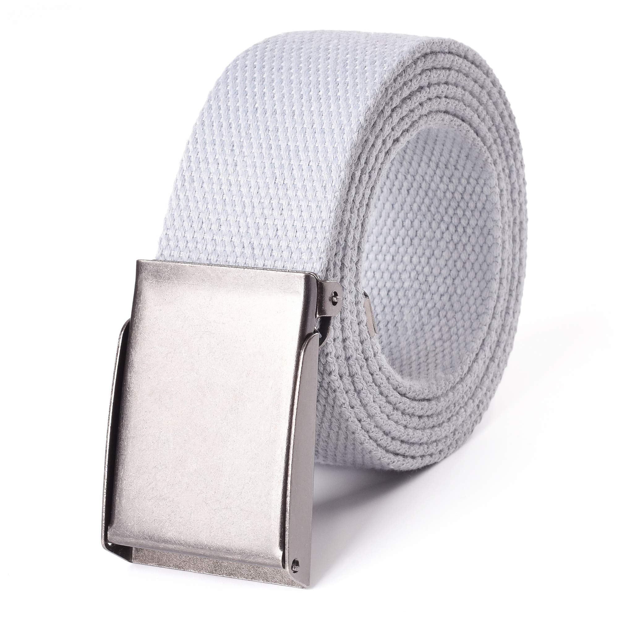 Mile High LifeCanvas Web Belt | Cut to Fit Up to 52" | Flip-Top Matte Silver Nickel Buckle 12 Colors