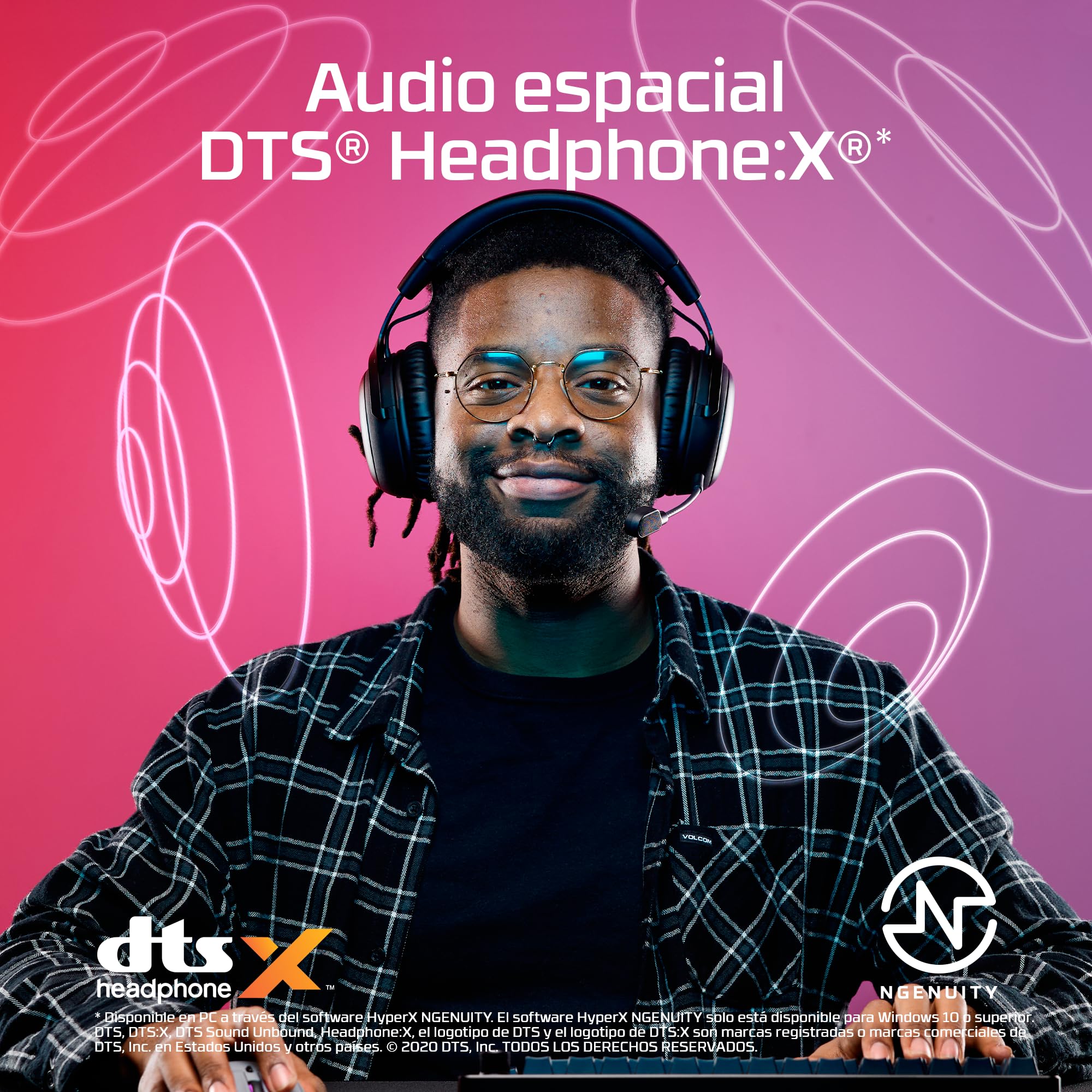 HyperX Cloud III S - Auriculares Gaming inalámbricos, Bluetooth, 2.4Ghz, PC, PS5, Xbox, Drivers 53 mm, DTS, micrófono 10mm, batería hasta 200h, Rojo-Negro