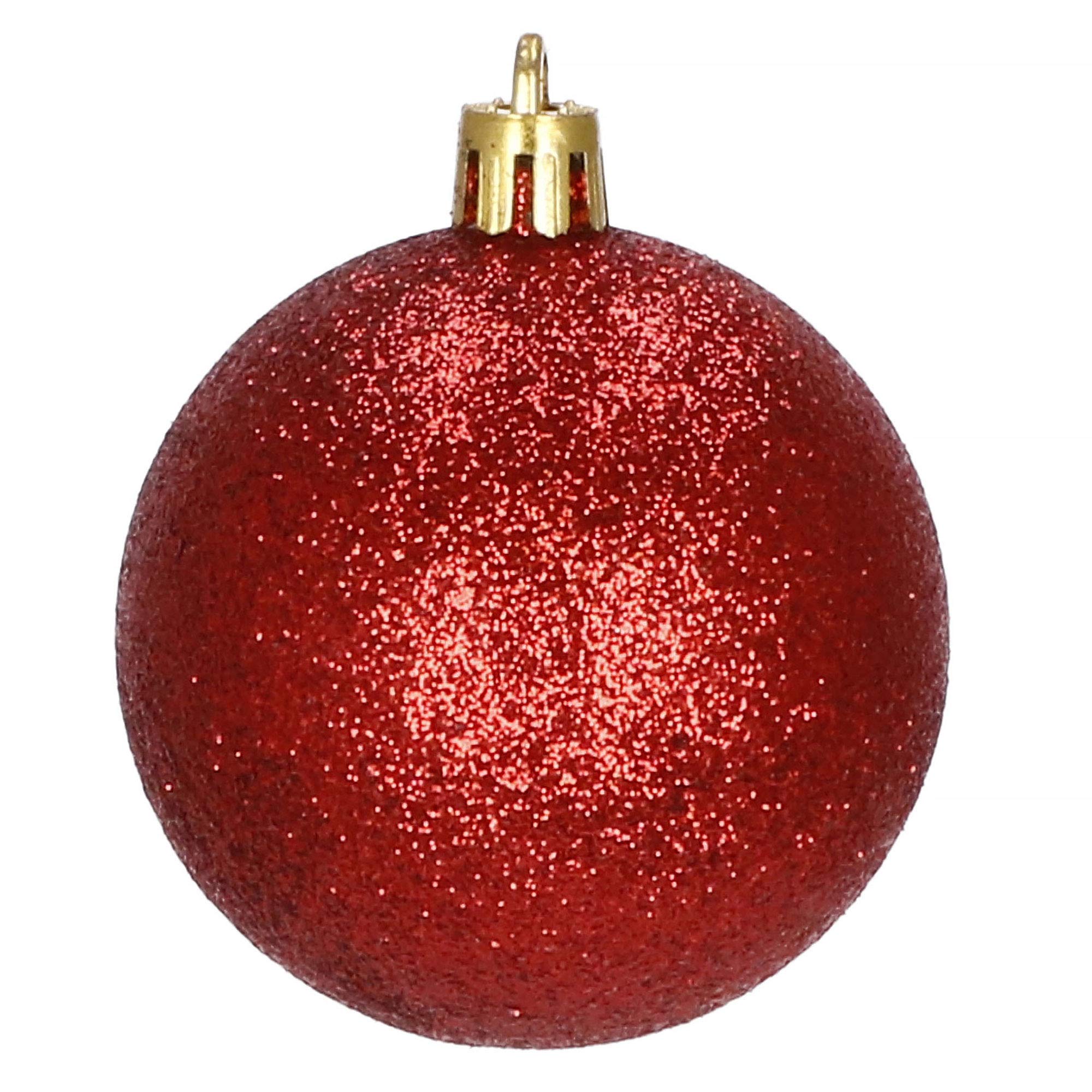 SPRINGOS Palline per albero di Natale 153 pezzi, rosse, infrangibili, forme diverse, un set, Natale, ornamenti per albero, decorazione.