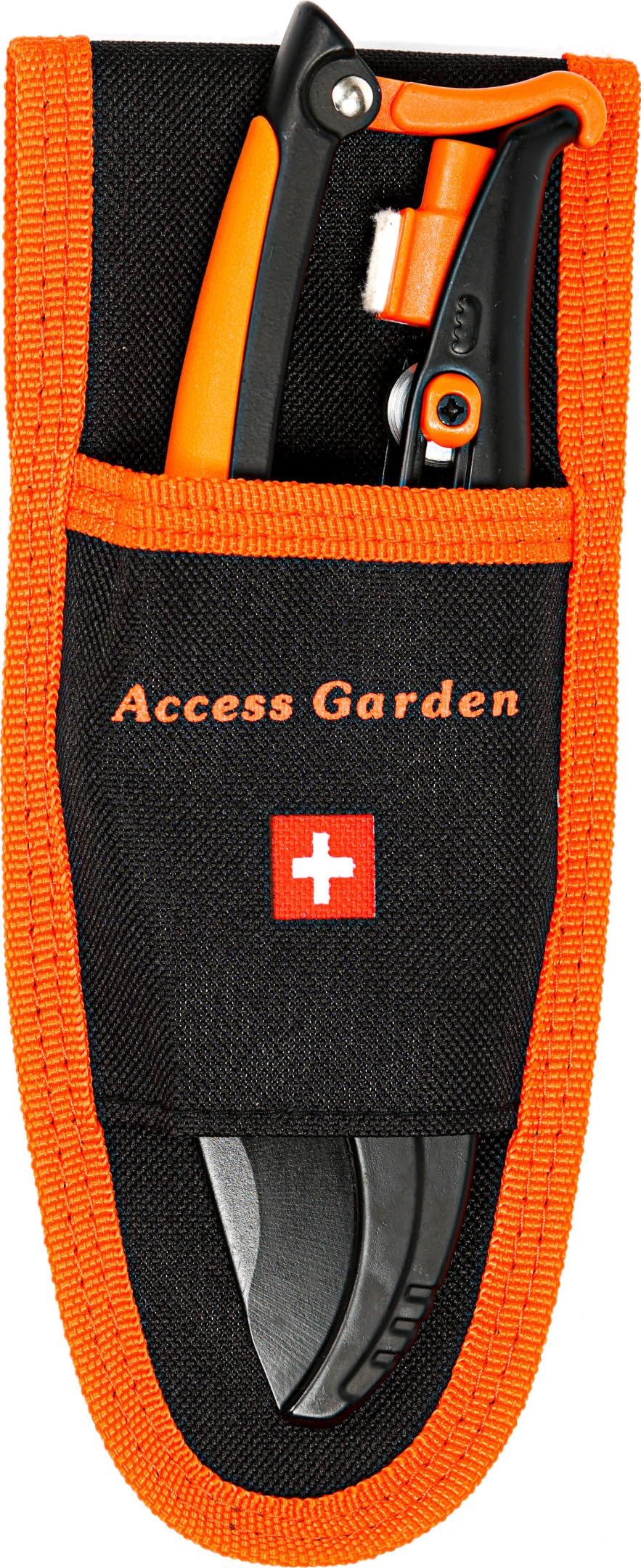 Sécateur Twin - Access Garden Suisse, système à crémaillère démultiplie votre force X5, Aluminium, lame acier téflon