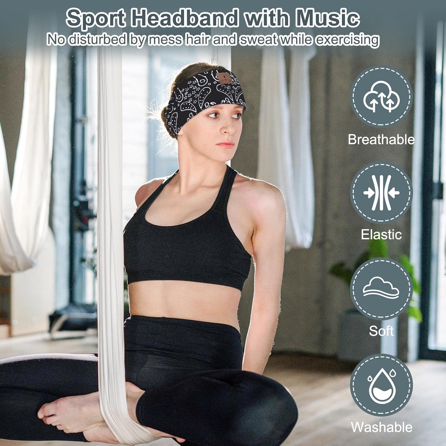 2-Pack Upgraded Wireless Bluetooth Headband for Side Sleepers, Running, Travel, Meditation