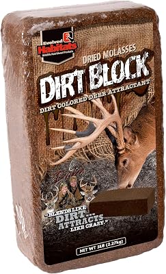 EVOLVED HABITATS Dirt Block 5LB Dirt-Colored Dried Molasses Deer Attractant - Habit-Forming Food Supplement Deer Feed with High Protein & Fat Content