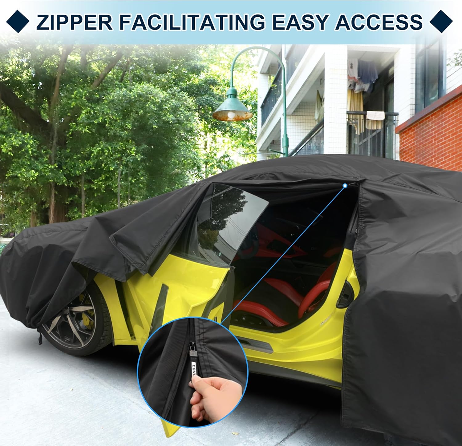 Car Cover Waterproof Custom Fit for Chevrolet Corvette C3 1968-1982 All Weather for Automobiles Outdoor Snow Sun Dust UV Protection Full Exterior Cover with Door Zipper