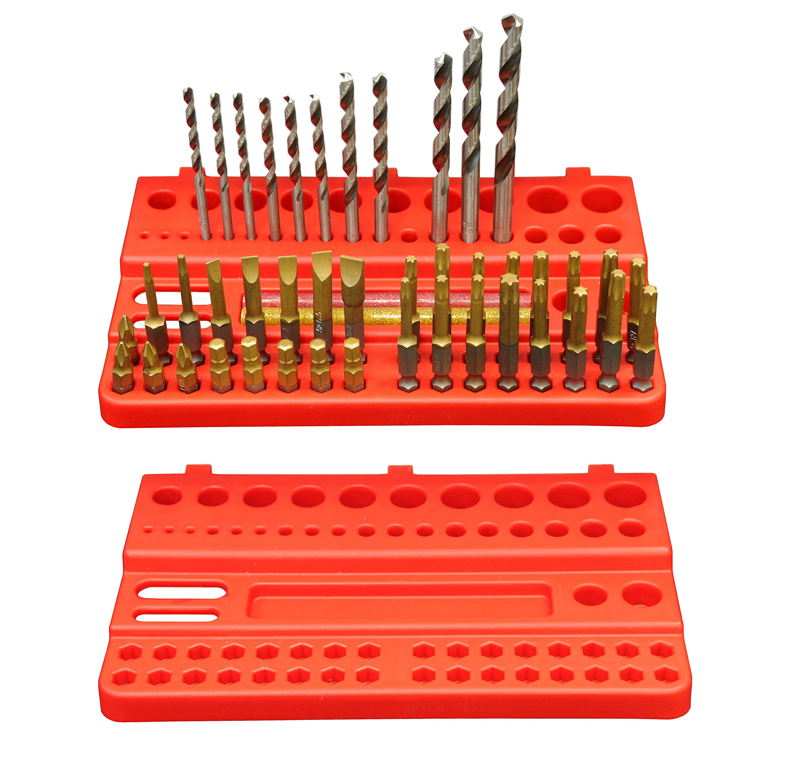 REXXER Werkzeugwand mit Sichtlagerboxen – 6 Paneele, 113 Teile | 1728 x 780 mm, Werkzeughalter und Sichtlagerboxen, modulares Ordnungssystem für Werkstatt, Garage und Keller