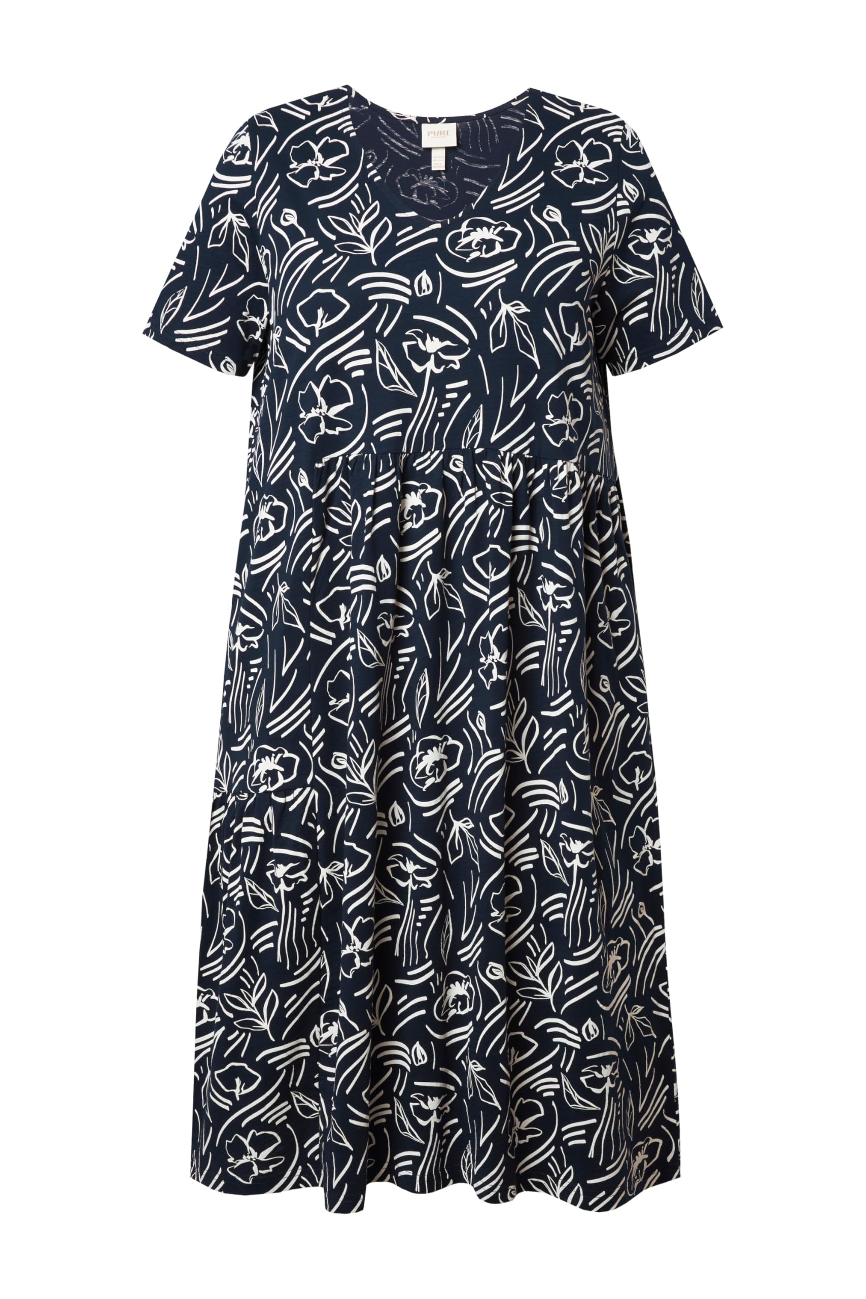 Ulla Popken Damen Dress Scribble Flower Print Dress