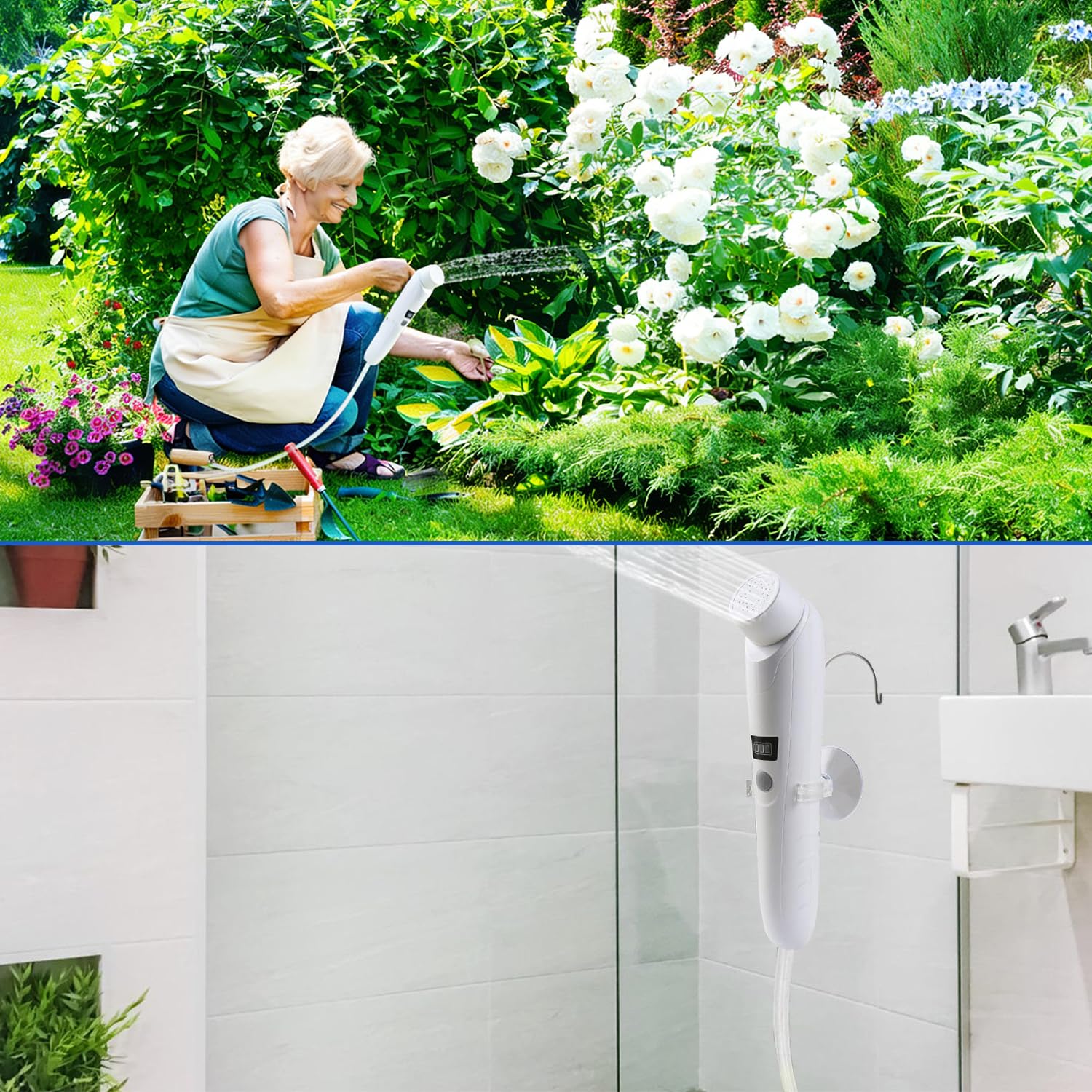 Bidet portatile da viaggio, elettrico, bidet da viaggio, con serbatoio dell'acqua da 2,5 l, per doccia intima, letto settimanale ed escursioni all'aperto, doccia portatile per uomini e bambini (bianco