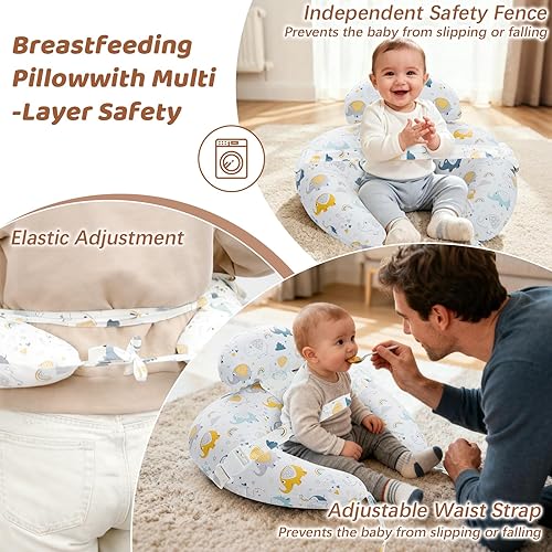 Miniatura 7 de KAKIBLIN Nursing Pillow, Inflatable Breastfeeding Pillows, Hands-Free Feeding Pillow for Back Pain Relief with Waist Strap, Travel Nursing Pillow,