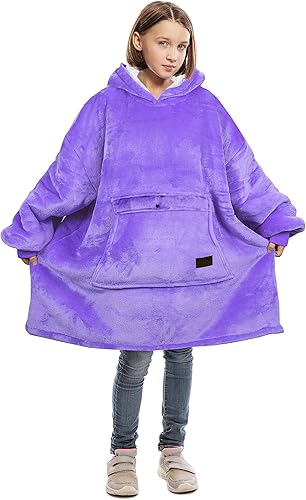 Miniatura 12 de Catalonia Sudadera tipo manta con capucha para niños, sudadera de sherpa extragrande para adolescentes jóvenes, idea de regalo