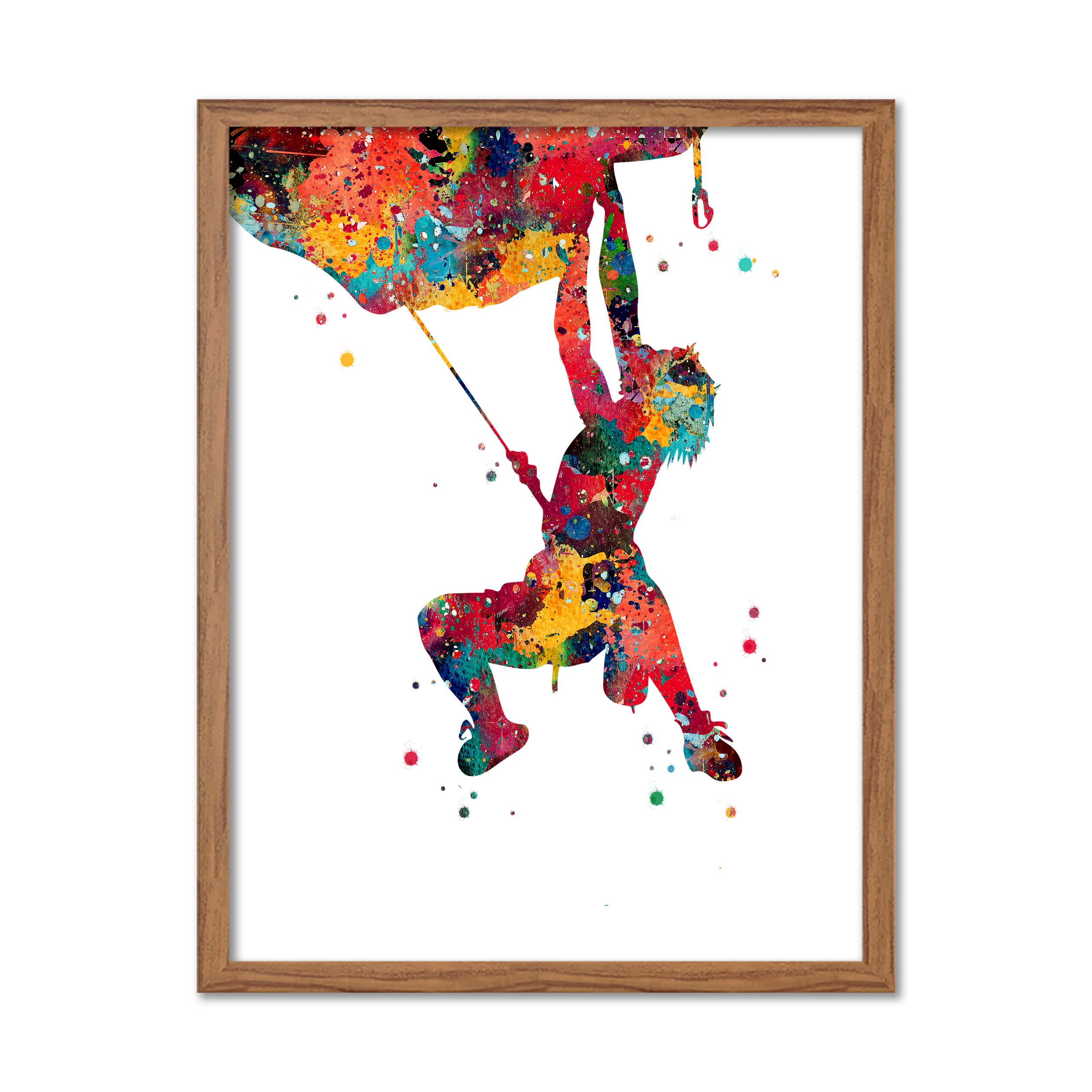 Rock Climbing Watercolor Art 8x10 inc. Unframed Print Climber Poster Sports Wall Decor Artworks Wall Art Dining Room Art Mountain Climber Wall Hanging Climber Room Decor Gift for Climber