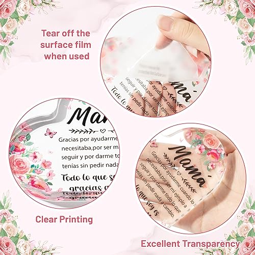 Miniatura 3 de Yopyame Regalos de acrílico para mamá Regalos para mamá, regalos de acrílico para mamá española, recuerdo de corazón acrílico, pisapapeles de hija,