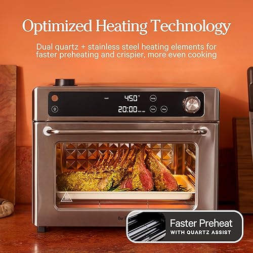 Miniatura 4 de Our Place Wonder Oven Pro Freidora de aire digital 8 en 1 y horno de encimera con canasta, estante, sartén y bandeja, 3 estantes, capacidad de 32