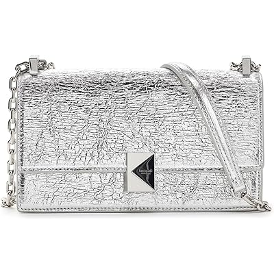 Женская сумка Kate Spade New York Deco Crinkle Metallic Leather Mini Flap Chain Crossbody