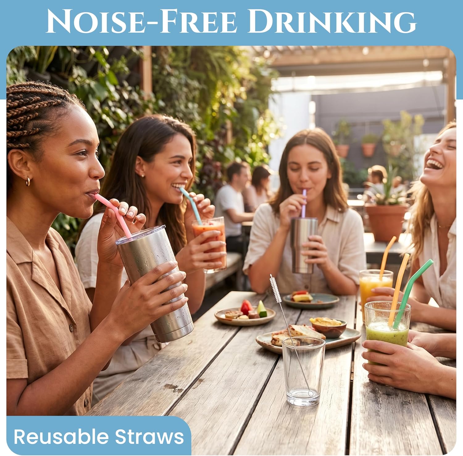 12 Pack Reusable Silicone Drinking Straws for 20oz 30oz 40oz Tumblers, BPA-Free Food Grade Flexible Straight Straws with 1 Cleaning Brush, 10mm Wide 250mm Long, Soft Colors