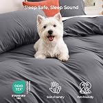 SASTTIE Duvet Cover Queen, 3-Piece Prewashed Ultra Soft Queen Bedding Set - Features Zipper Closure and Corner Ties, Includes 1 Duvet Cover 90x90 Inch & 2 Pillowcases, No Comforter, Dark Grey