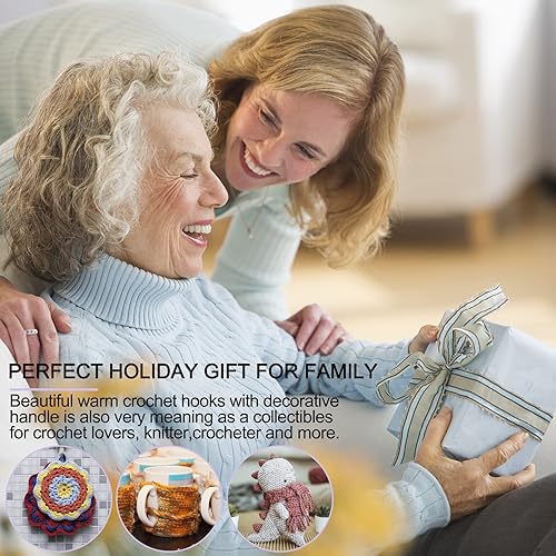 Miniatura 3 de Coopay Kit de ganchos de ganchillo cálidos para principiantes, 9 piezas de agujas de ganchillo de aluminio y Coopay 12 tamaños de ganchos de