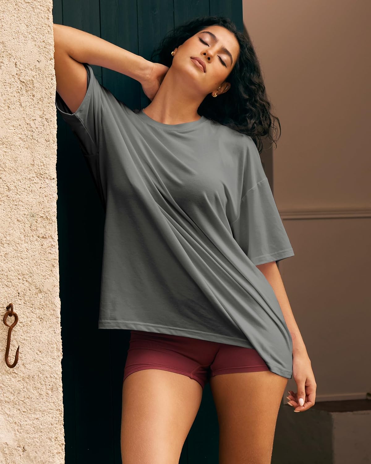 BAMBOO COOL Womens Oversized T Shirts Short Sleeve Tees Loose Fit Tops for Ladies Trendy Clothes - Image 2