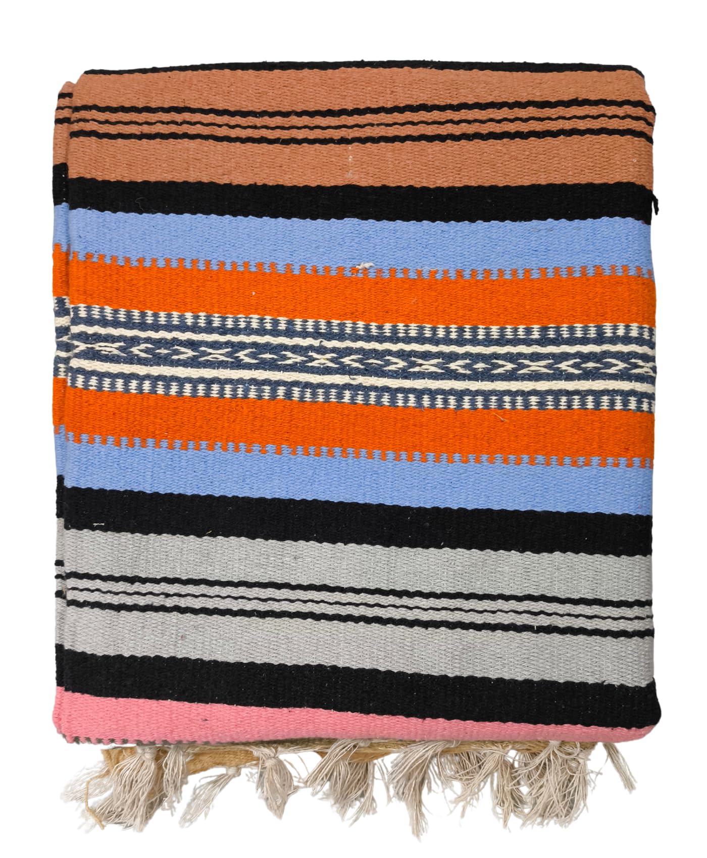 Traditional Indian Bunkaar Carpet - Multicolor Striped -4