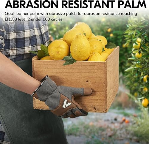 Miniatura 3 de Vgo... Work Gloves for Men,Leather Safety Work Gloves,Scratch protection,Thornproof,Touchscreen(CA7777CA7780GA7776PA7775)
