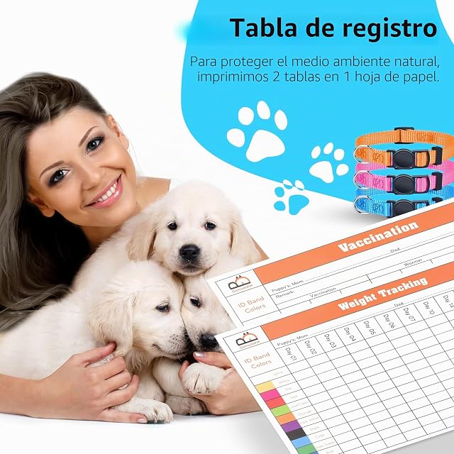 Foto 5 de 8 de GAMUDA Breakaway - Collares para Cachorros, Paquete de 12 Collares de identificación Suaves y Ajustables…
