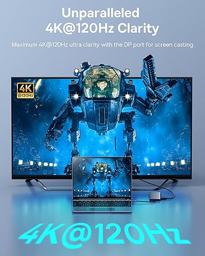 Miniatura 3 de Baseus - Estación de acoplamiento para laptop, estación de acoplamiento USB C 13 en 1 con 2 HDMI 4K60Hz, DP 4K a 120Hz, VGA, transferencia de datos