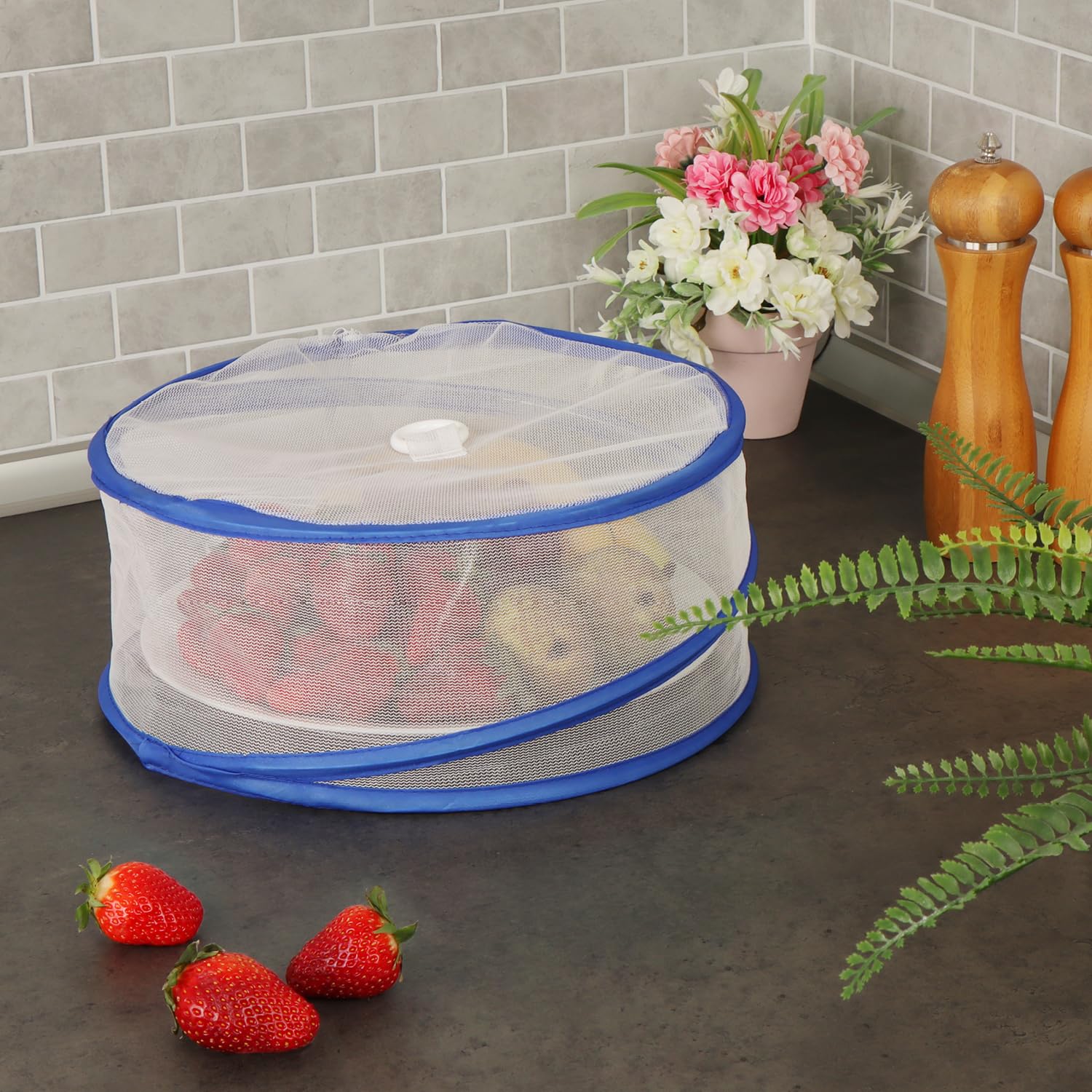 Com-four® Copri Cibo Rete Anti-Mosche - 2 Pezzi 44 Cm Bianco - Per Barbecue, Picnic E Giardino - Foto 8