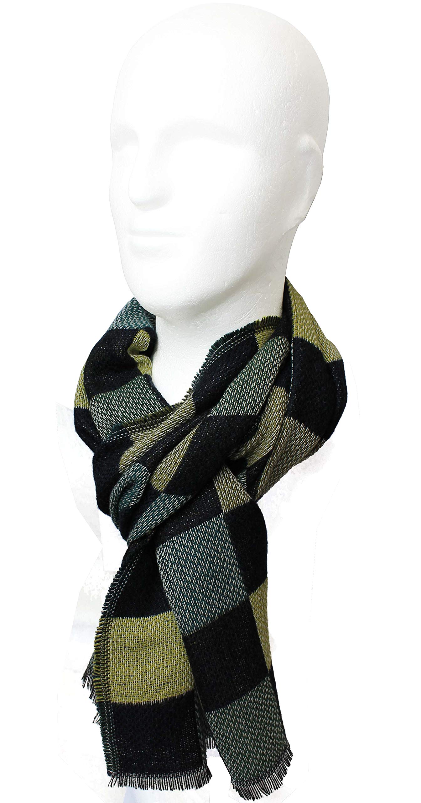 Sciarpa di lana sciarpa da donna sciarpa invernale sciarpa da uomo calda a quadri verde 195 x 38 cm Made in Germany