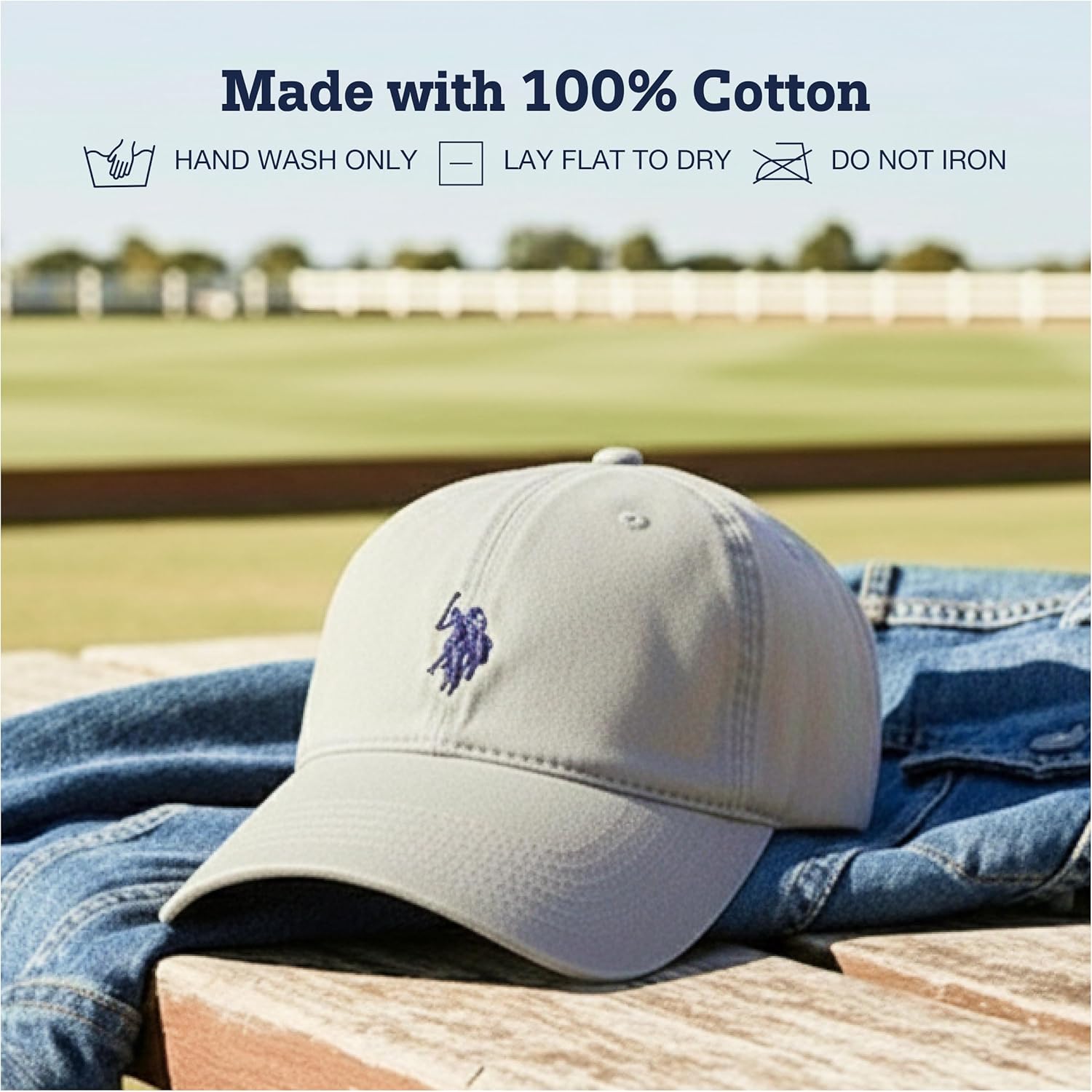 U.S. Polo Assn. Baseball Cap, 100% Cotton Adjustable Dad Hat with Small Pony Logo - Image 7