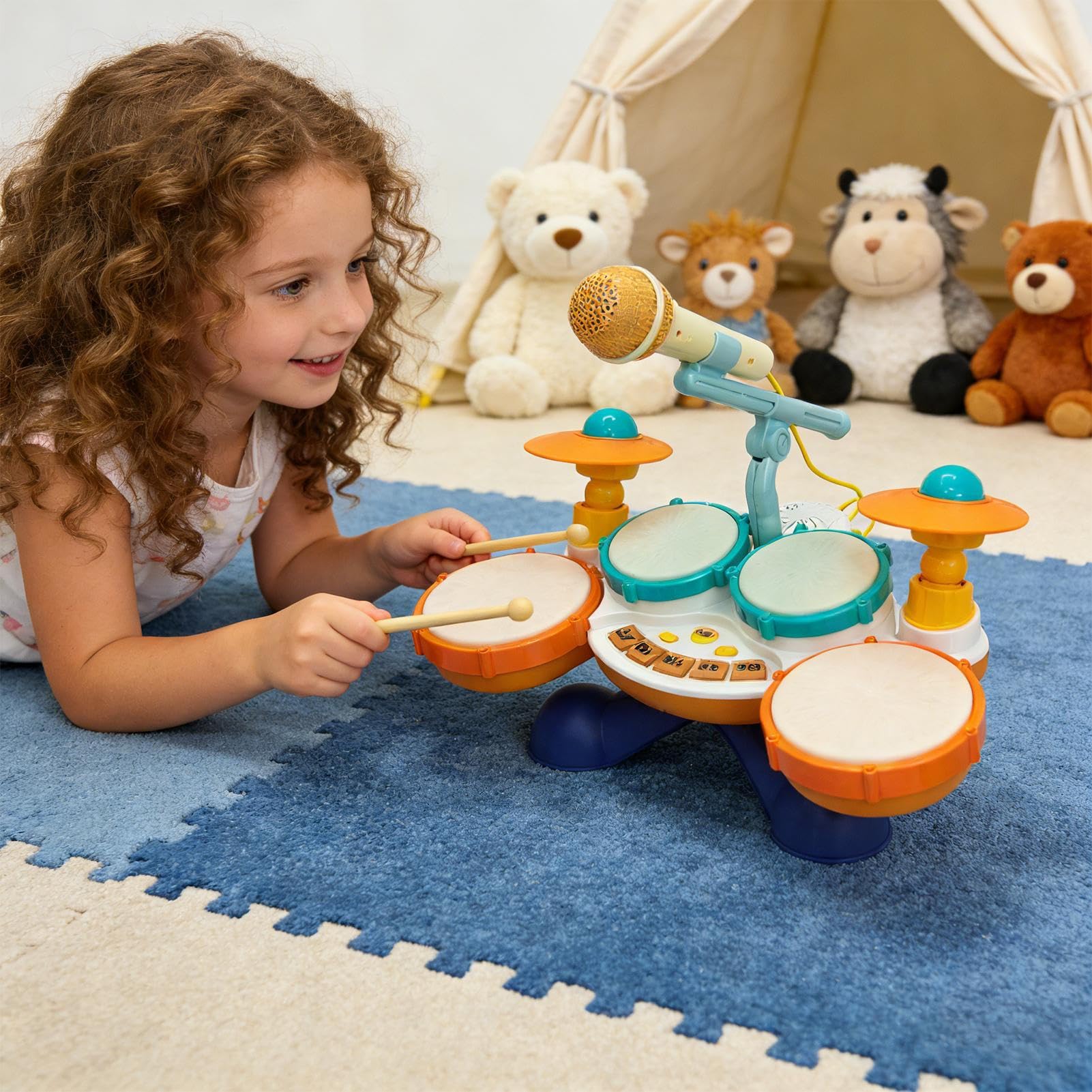Giocattoli Musicali per Bambini Strumento Educativo Portatile Regolabile e | Piccola Batteria Per Bambini Di Entrambi I Sessi Asilo Casa Aula Giochi Viaggi E Feste