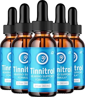 Tinnitrol Drops 24 Hour Liquid Ear Ringing Relief - Natural Tinnitus Support, 5 Pack 5 Month Supply