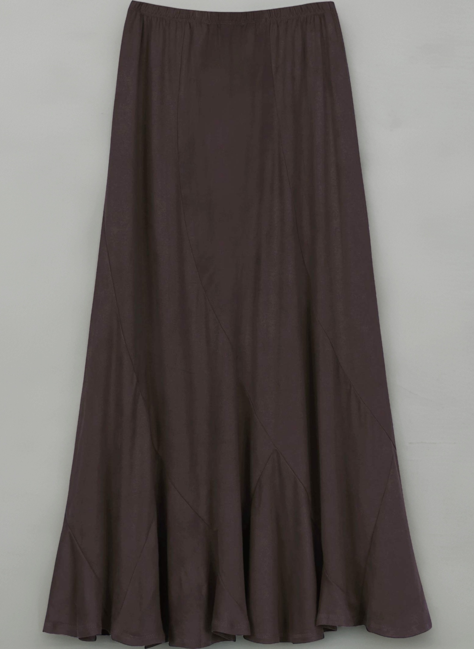 Urban CoCo Women's Faux Suede Elastic Waist Midi Long Skirt A Line Women Flowy Fall Winter Skirts