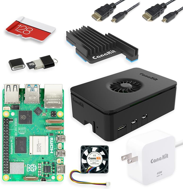 Raspberry Pi 5 16GB Starter Kit PRO - Turbine Black (128GB Edition) (16GB RAM)