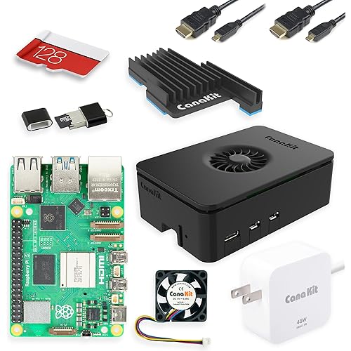 CanaKit Raspberry Pi 5 Starter Kit PRO - Turbine Black (128GB Edition) (8GB RAM)