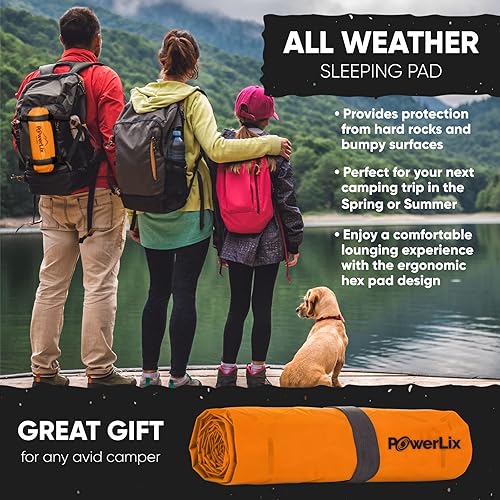 Miniatura 4 de Powerlix - Colchoneta inflable ultraligera y compacta con bolsa de inflado bolsa de transporte y kit de reparación ideal para acampar mochilero y