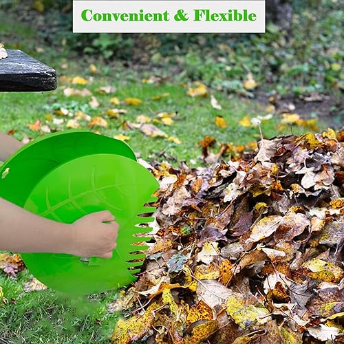 Miniatura 6 de Eastrans Cucharas grandes para hojas y rastrillo de mano, agarradores ergonómicos de mano para recoger hojas, recortes de césped y escombros de