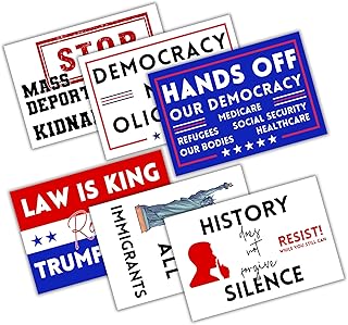 Protest Anti Trump Signs 6pk 12x18” To Hold at Rallies Hands Off Our Democracy, Law is King, Immigrants, ICE, Cancel Dodge...